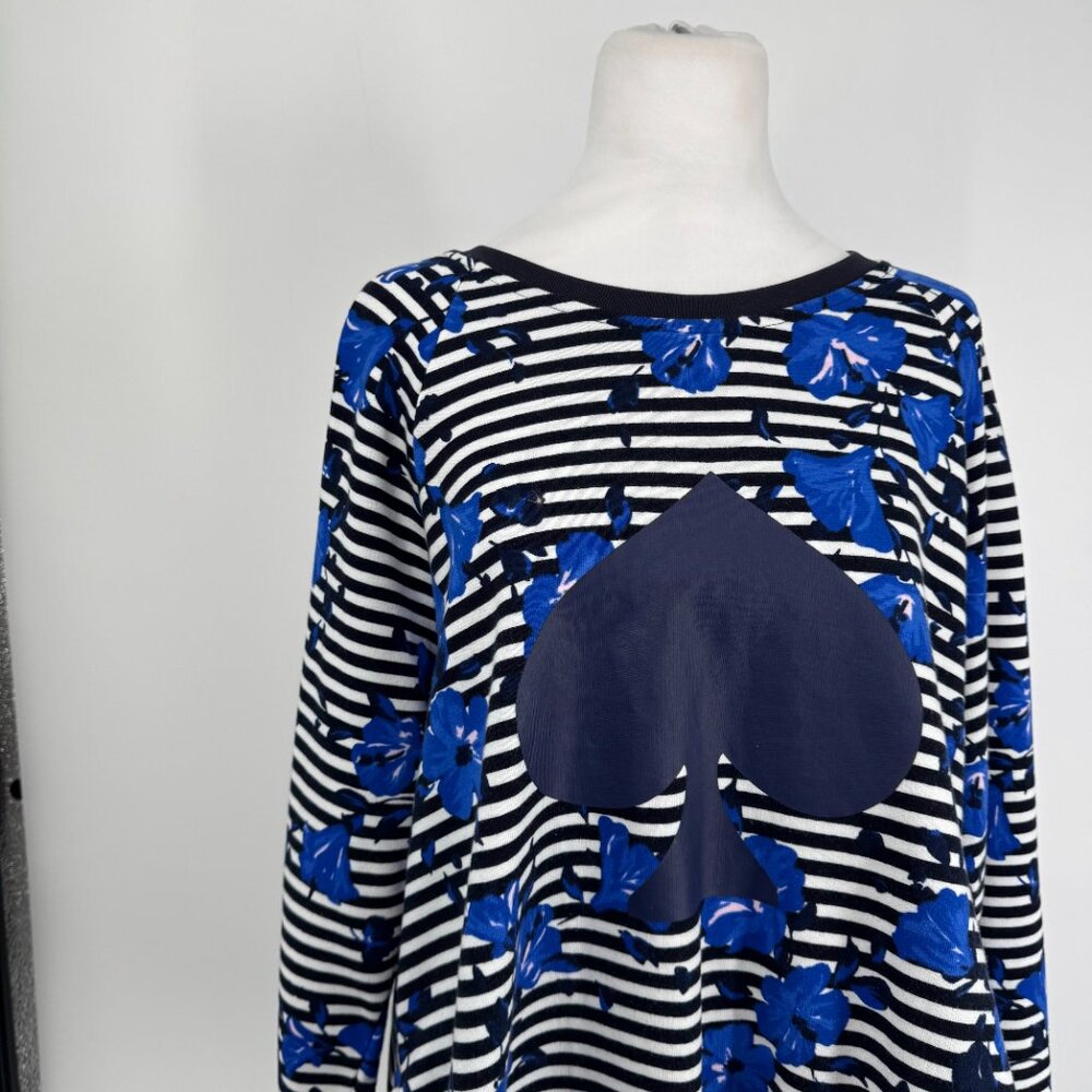 Kate Spade Floral Striped Spade Logo Sweatshirt Size XL - Picture 5 of 13